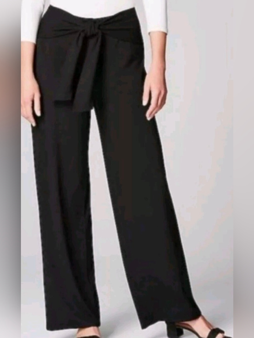 GUC J. Jill Black Wide-Leg Tie-Waist Pants Size XL